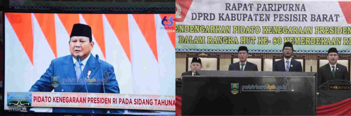 Bupati dan Wabup Pesibar Bersama DPRD Simak Pidato Presiden Prabowo di Hari Kemerdekaan ke-80