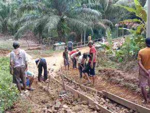 Instruksi Bupati Dedi Irawan Ditindaklanjuti Pemerintahan Pekon Bumi Ratu Melalui Perawatan Jalan