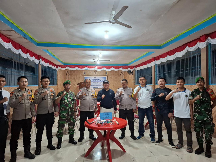 Rutan Krui Gelar Razia Gabungan Bersama Polres Pesisir Barat dan Koramil 422-03/Pesisir Tengah, Pastikan Keamanan Tetap Kondusif