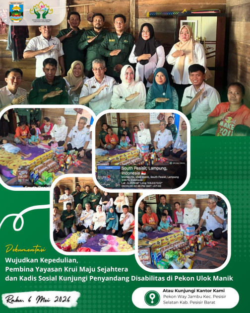 Wujud Kepedulian Sosial, Yayasan Krui Maju Sejahtera Sambangi Penyandang Disabilitas di Pesisir Selatan